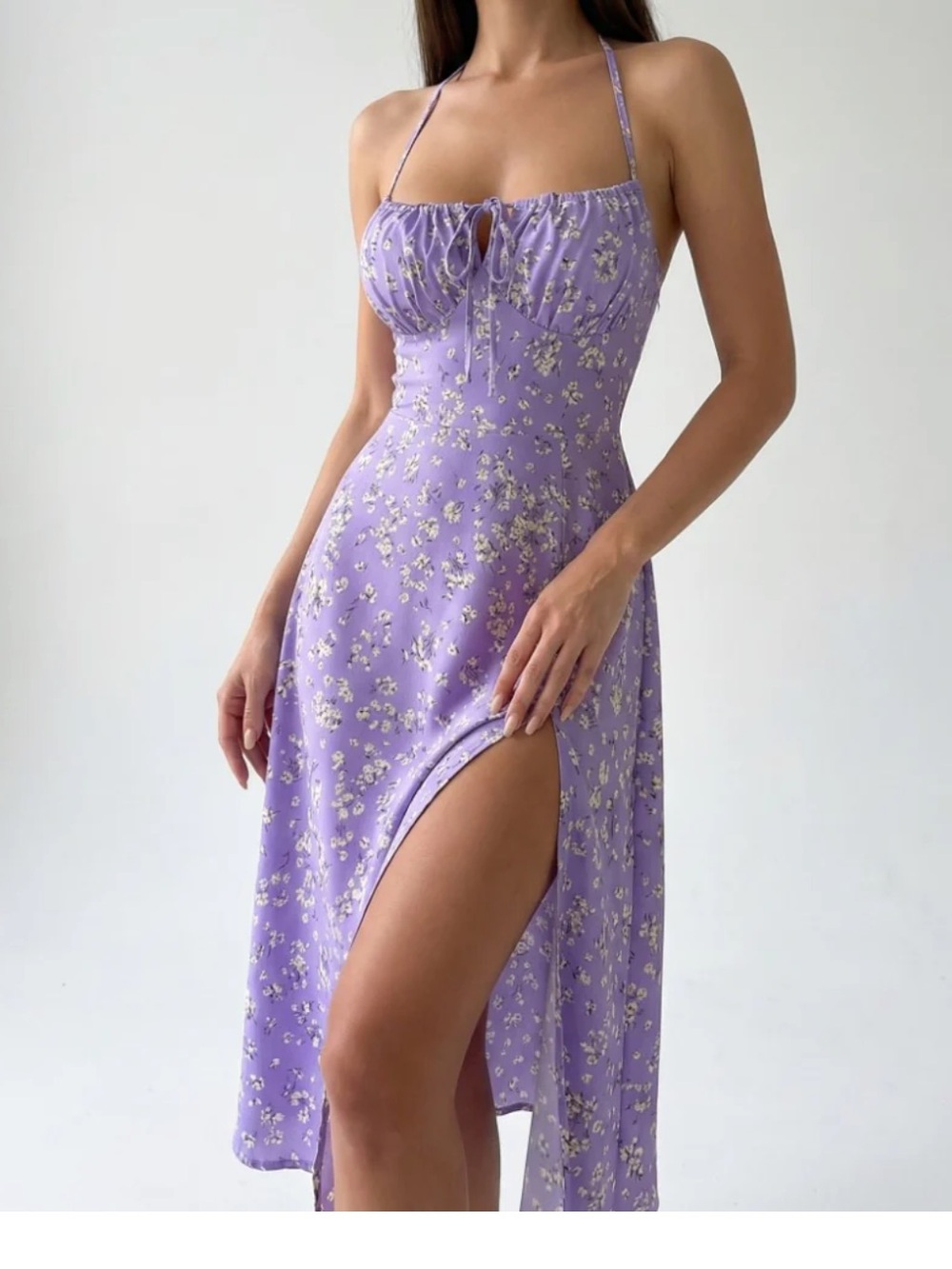 Floral midi slip dress